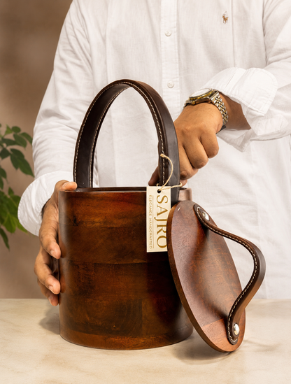Terra Luxe Ice Bucket with Leather Handle