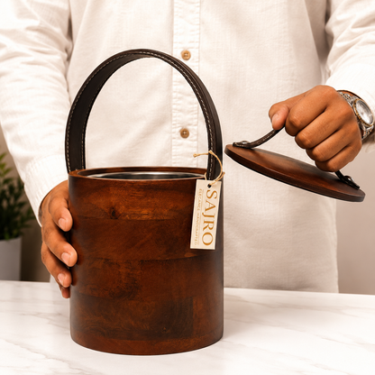 Terra Luxe Ice Bucket with Leather Handle